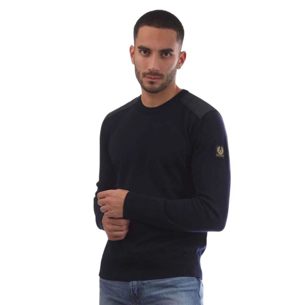 Belstaff Mens Wool Regular Sweater / Navy